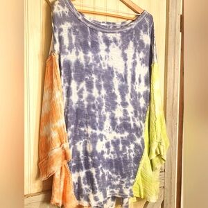 We The Free tye dye terry top size large NWOT STUNNING